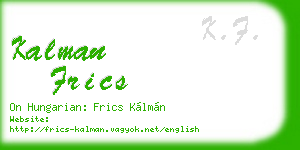 kalman frics business card